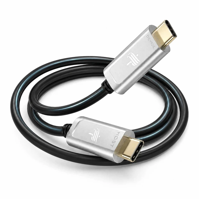 Main image of DWLCWY USB C to USB C Fiber Optic Cable 50FT (Silver)