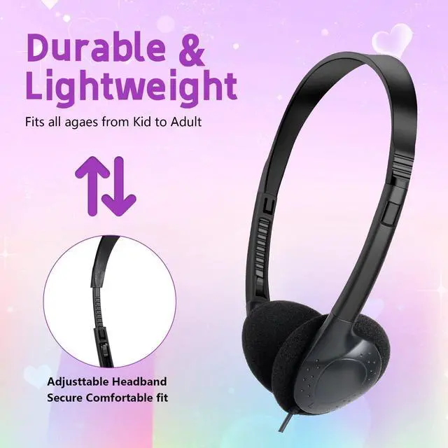 Alt view image 5 of 5 - TJZXGUI Kids Headphones Bulk 30 Pack for School Students Children Teen Boys Girls, Wholesale Bulk Headphones for Classroom Testing Tablet Library Black
