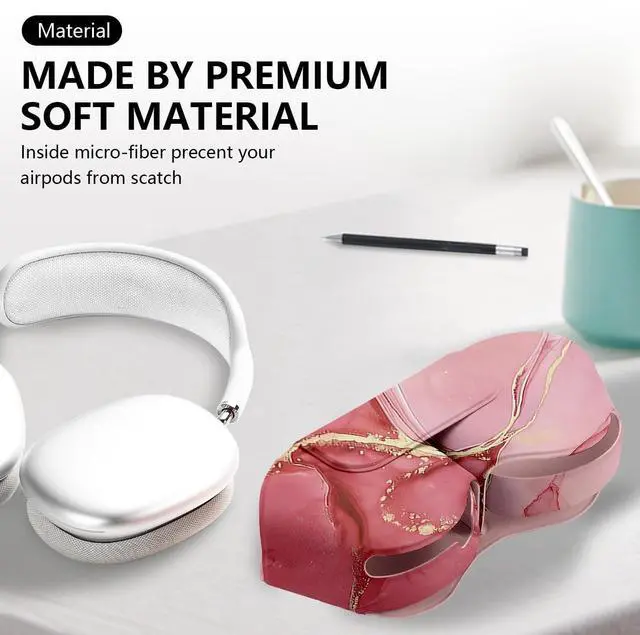 Alt view image 4 of 5 - Maxjoy for Apple Airpods Max Smart Case Cover, Soft PU Leather Protective Cover Accessories for Airpod Max with Sleep Mode, Anti-Dust Travel Carrying Case for Airpods Pro Max Headphones
