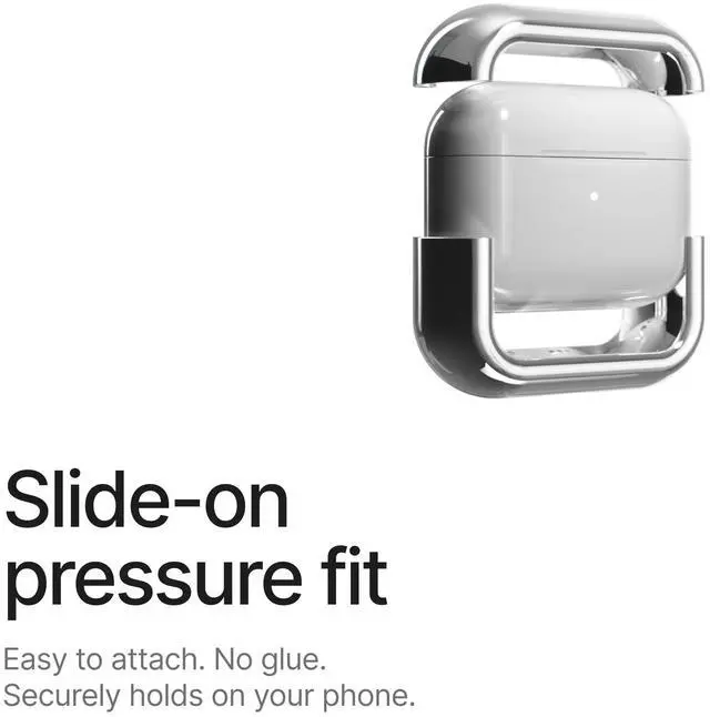 Alt view image 3 of 5 - Arc Pulse Compatible with AirPods Pro Case (2024), Minimalist Protective Shock Absorption Aluminum Shells + Elastomer Inlays, Slide-On Fit Charging Case Cover