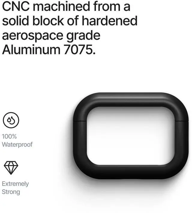 Alt view image 4 of 5 - Arc Pulse Compatible with AirPods Pro Case (2024), Minimalist Protective Shock Absorption Aluminum Shells + Elastomer Inlays, Slide-On Fit Charging Case Cover