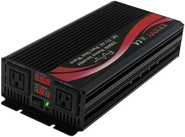 Alt view image 2 of 5 - KRXNY 2000W Power Inverter 72V DC to 120V AC Pure Sine Wave Converter with Digital Display for RV Car Off Grid Home Solar