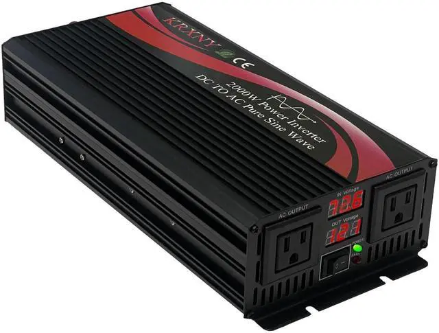 Alt view image 3 of 5 - KRXNY 2000W Power Inverter 72V DC to 120V AC Pure Sine Wave Converter with Digital Display for RV Car Off Grid Home Solar