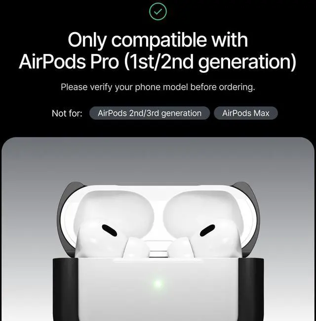 Alt view image 2 of 5 - Arc Pulse Compatible with AirPods Pro Case (2024), Minimalist Protective Shock Absorption Aluminum Shells + Elastomer Inlays, Slide-On Fit Charging Case Cover