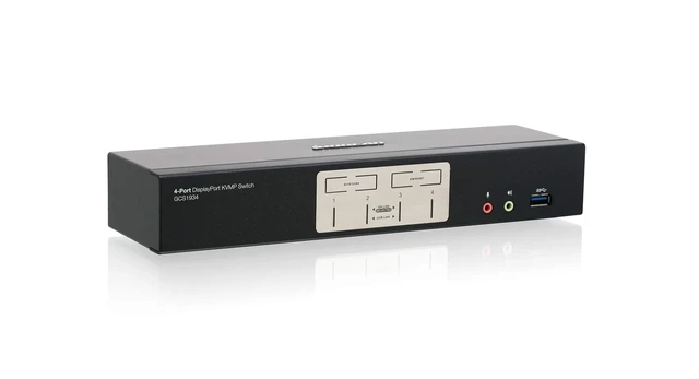 Alt view image 2 of 5 - IOGEAR 4-Port DisplayPort KVMP Switch - 4K 60Hz - 2-Port USB 3.1 Hub 5Gbps - Keyboard Mouse Input - 7.1 HD Audio - Front Panel Selector - TAA Compliant - Mac/Win - GCS1934