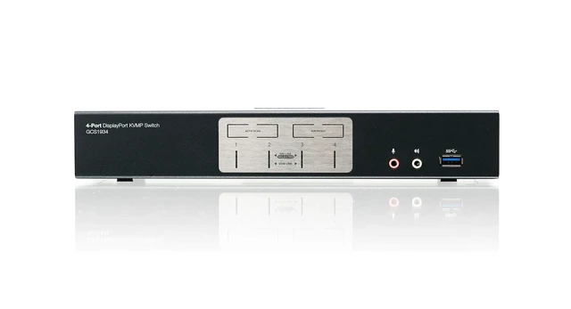 Alt view image 3 of 5 - IOGEAR 4-Port DisplayPort KVMP Switch - 4K 60Hz - 2-Port USB 3.1 Hub 5Gbps - Keyboard Mouse Input - 7.1 HD Audio - Front Panel Selector - TAA Compliant - Mac/Win - GCS1934