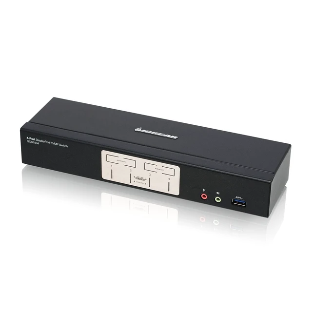 Alt view image 4 of 5 - IOGEAR 4-Port DisplayPort KVMP Switch - 4K 60Hz - 2-Port USB 3.1 Hub 5Gbps - Keyboard Mouse Input - 7.1 HD Audio - Front Panel Selector - TAA Compliant - Mac/Win - GCS1934