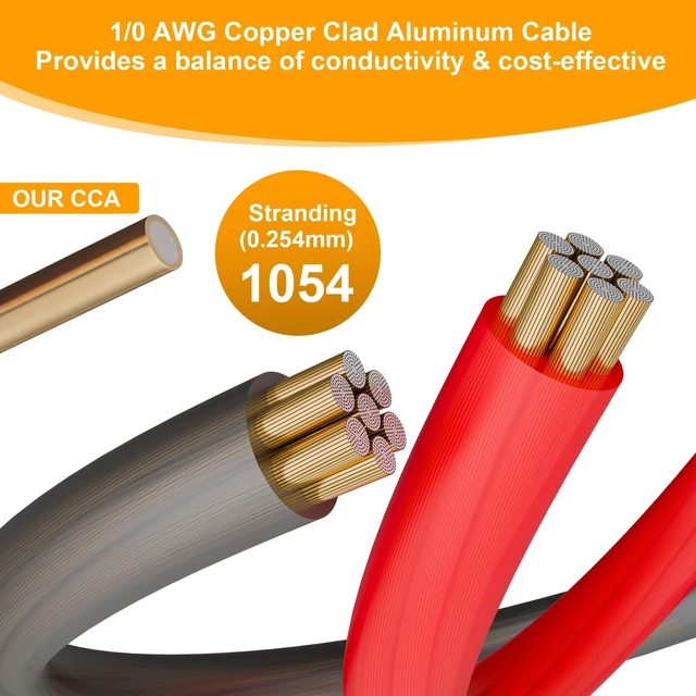 Alt view image 3 of 5 - 0 Gauge Wire Kit 2-Pack, 30FT Red + 30FT Black CCA Cable
