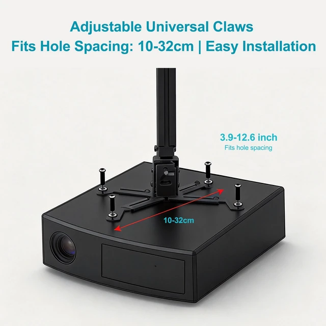 Alt view image 3 of 5 - bluedery Projector Ceiling/Wall Mount, Adjustable Height & Arms, Black