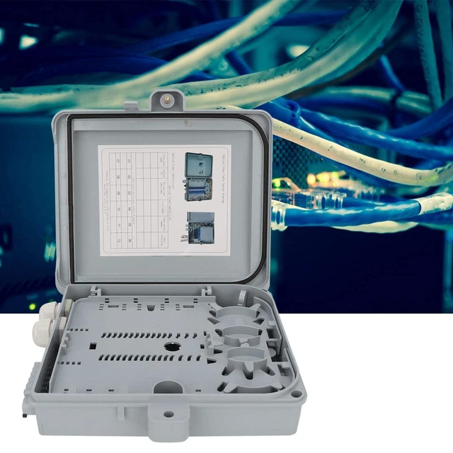 Alt view image 3 of 5 - Fiber Optical Terminal Box IP65 12 Core FTTH Fiber Optic Distribution Enclosure 9.84 x 8.66 x 2.56inch