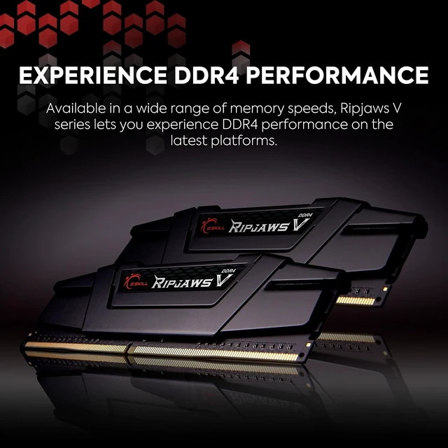 Alt view image 2 of 3 - G.SKILL RipjawsV Series DDR4 RAM 8GB (1x8GB) Up to 2666MT/s* CL19-19-19-43 1.20V Intel AMD Desktop Computer Memory U-DIMM - Red (F4-2666C19S-8GVR)