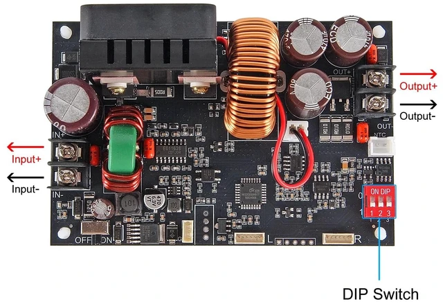 Alt view image 5 of 5 - DC Buck Converter with Meter 6-70V to 0-60V 20A 1200W Adjustable Power Supply Fixed 5V 9V 12V 24V 36V 48V 60V Output CNC Voltage Regulator Step Down Module