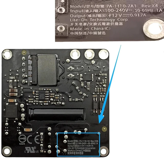 Alt view image 4 of 4 - Replacement Internal Power Supply Board PA-1110-7A1 for Apple TV 4th Generation (Model A1625), 11W 100-240V Power Module Replacement Part, Fix No Power/Blinking Light Issues
