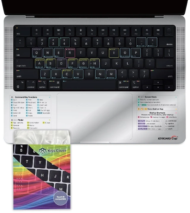 Main image of KissCover Cover for MacBook Pro 14.2" 2021-2025 with Shortcut Keys Printing (1 Pack 0.03mm)