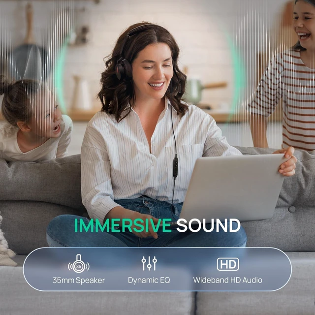 Alt view image 3 of 5 - Yealink UH46 Mono Wired Headset with Mic Noise Cancelling Headset USB-C/A