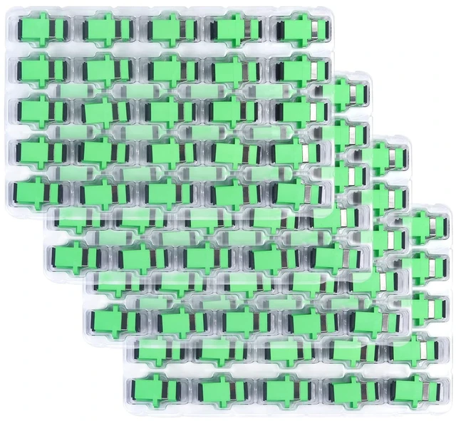 Main image of Duogalia Fiber Optic Coupler, 200 Pack SC/APC Fiber Optical Coupler, SC Female to SC Female APC Single Mode Fiber Optical Coupler, Network Internet Connector Adapter with Mount Panel