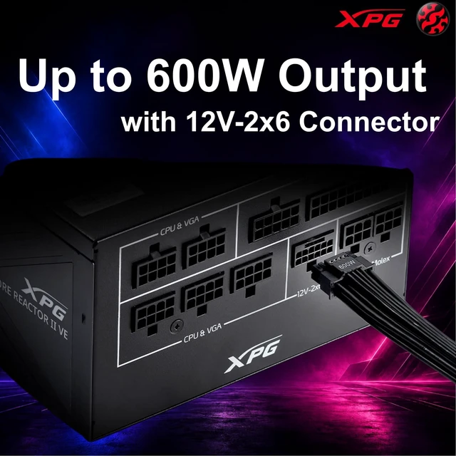 Alt view image 3 of 5 - XPG by ADATA, ATX3.1 & PCIe5.1 850W 80+ Gold Power Supply w/ 600W Connector