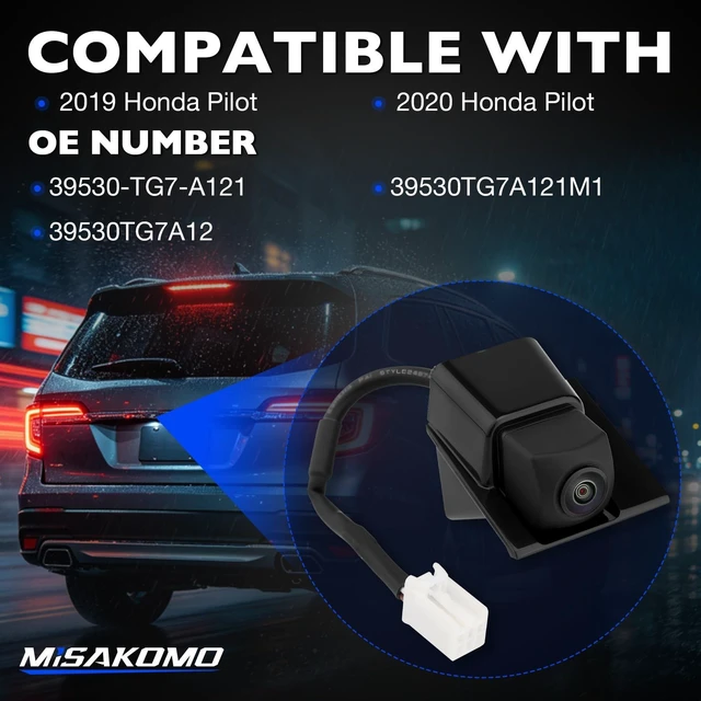 Alt view image 2 of 5 - Backup Camera Compatible with Honda Pilot 2019 2020 Replaces 39530-TG7-A121 39530TG7A121M1 39530TG7A12, Rear View Park Assist Camera