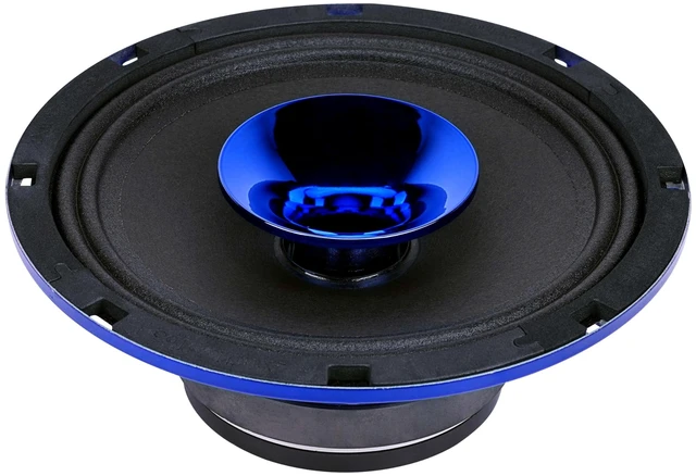 Alt view image 3 of 5 - Audiopipe 8" Compression Horn Mid-Range Loudspeaker (APMB-828GH-BLU), 400W, Built-in Compression Horn Driver, Flat Steel Basket, 2-Way Coaxial, KSV Voice Coil, Grill, Sleek Candy Blue