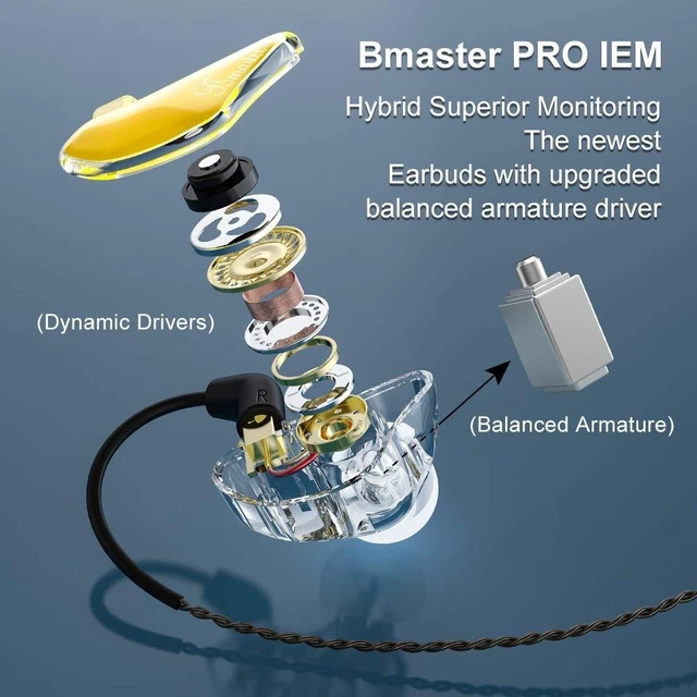 Alt view image 2 of 5 - BASN Bmaster in Ear Monitor, Hybrid Triple Drivers Drummer IEM Headphones