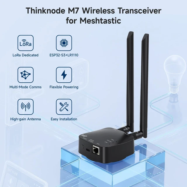 Alt view image 2 of 5 - ELECROW Meshtastic Gateway ESP32-S3 LR1110 Transceiver with Ethernet PoE
