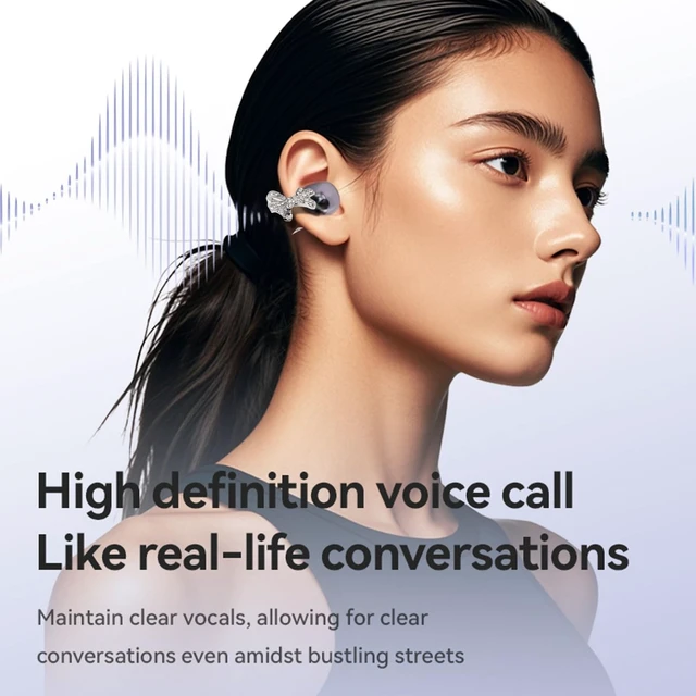 Alt view image 2 of 5 - Dpofirs Clip On Earbuds, Jewelry Inspired Bluetooth Wireless Open Ear Headphones, with Butterfly Earrings, Lightweight Clip Earring Earphones, for Women Sports Workouts