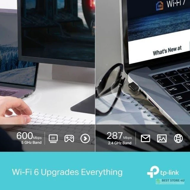 Alt view image 5 of 5 - TP-Link Archer TX10UB Nano, AX900 Mbps, Dual Band, Wi-Fi 6 & Bluetooth 5.3 2-in-1 USB Adapter
