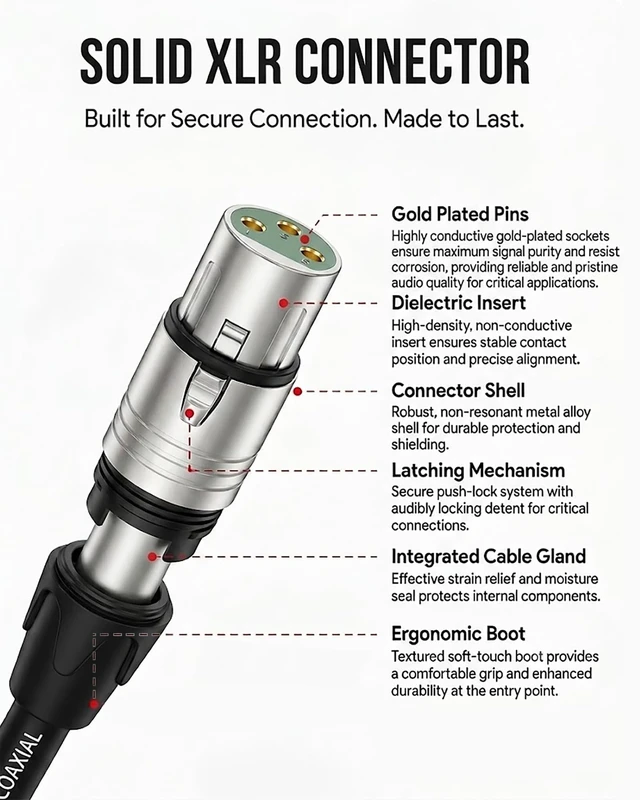 Alt view image 3 of 5 - Augioth XLR Female to 1/4 (6.35mm) TS Mono Cable 20 ft 6 Meter 2 Pack