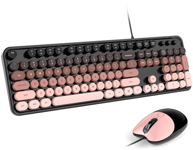 Main image of Dilter Wired Keyboard and Mouse Combo, Typewriter Keyboard with Full-Size, Cute Cat Shaped Mouse, USB Plug and Play for Windows 7/8/10/11, Computer, PC, Laptop, Desktop
