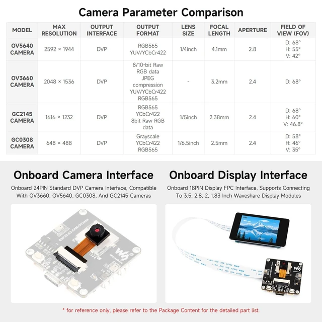 Alt view image 5 of 5 - Waveshare ESP32-S3 AIoT Camera Development Board, Integrated Audio Input and Output Module, Supports Connecting External Display, Image Capture & Recognition and AI Speech Interaction Support, GC2145