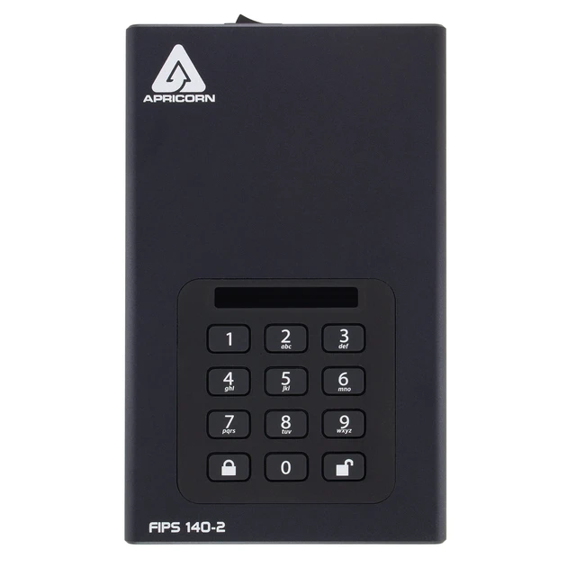 Alt view image 2 of 5 - Apricorn 2TB Aegis Desktop Padlock FIPS 140-2 Validated 256-Bit Encrypted Hard Drive (ADT-3PL256F-2000)