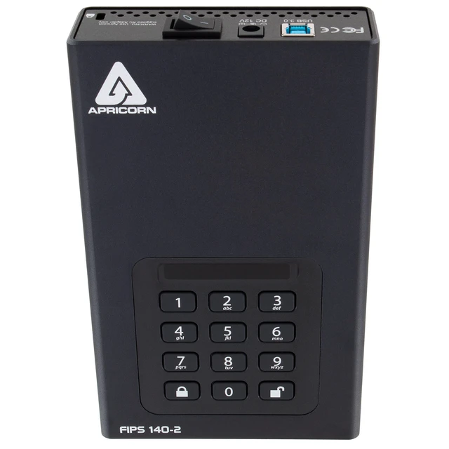 Alt view image 5 of 5 - Apricorn 2TB Aegis Desktop Padlock FIPS 140-2 Validated 256-Bit Encrypted Hard Drive (ADT-3PL256F-2000)