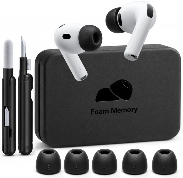 Main image of Tecolu Memory Foam Replacement Ear Tips for AirPods Pro 3 (S-White)