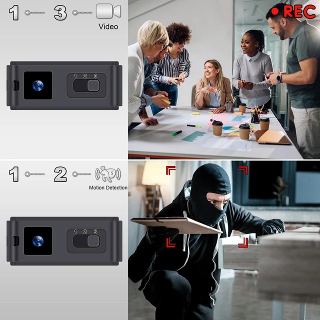 Alt view image 2 of 4 - CENGFERDER 1080P Mini Video Camera,Portable Loop Nanny Recorder Camera with Motion Detection for Home SecurityDoes not Include Memory Card