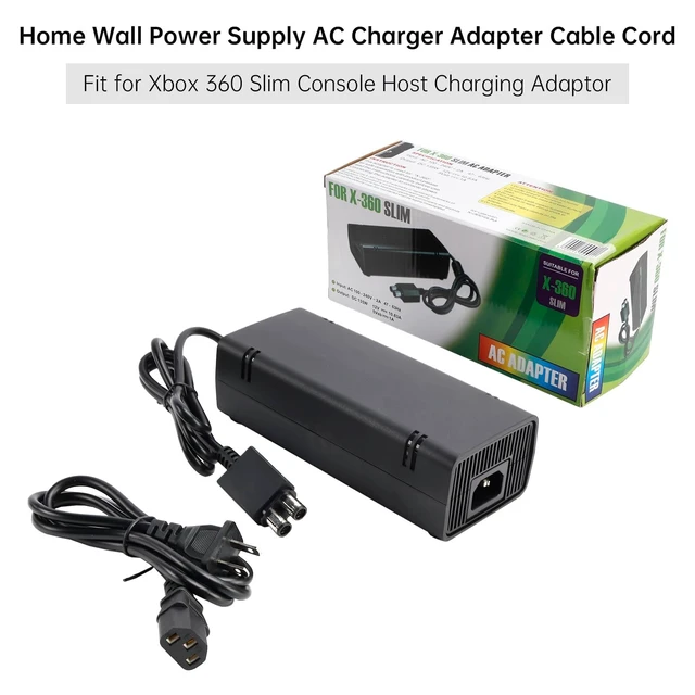 Alt view image 2 of 5 - MAD HORNETS For Xbox 360 Slim Power Supply, AC Charger 100-240V Power Brick with Power Cord for Xbox 360 Slim Console ONLY