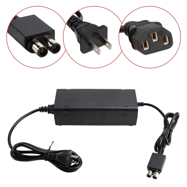 Alt view image 4 of 5 - MAD HORNETS For Xbox 360 Slim Power Supply, AC Charger 100-240V Power Brick with Power Cord for Xbox 360 Slim Console ONLY