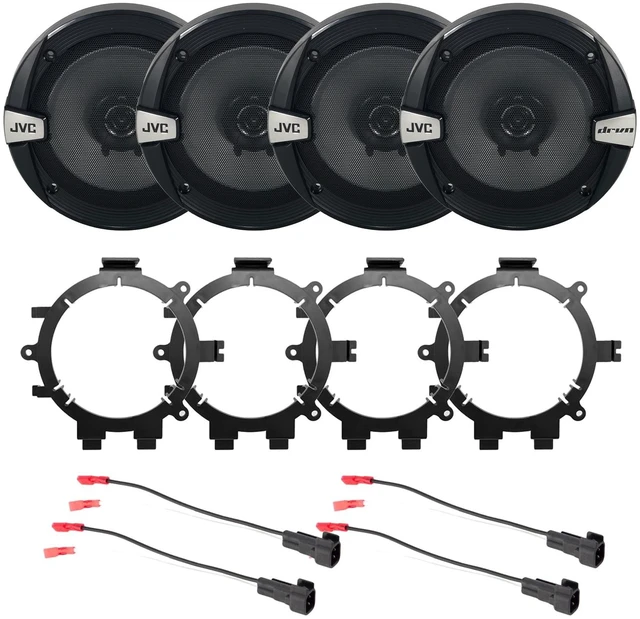 Main image of 4X JVC CS-DR162 6.5" 300 Watt Max 2-Way Coaxial Car Speakers w/Speaker Mounting Brackets + Harness (1996-2009 GM Full Size SUV Vehicles)