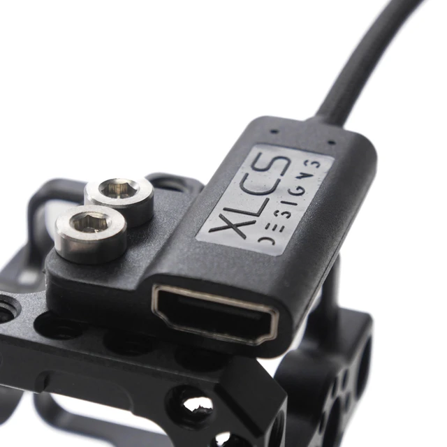 Alt view image 3 of 5 - XLCS Designs USB-C EVF to Locking HDMI Adapter Cable for Pyxis 6K, 20 Gbps, 100W, 9 Inch, Black