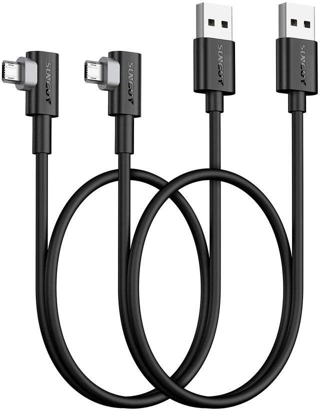 Main image of 10 Pack Right Angle Micro USB Cable 1.5FT, 18W Reversible USB Micro Cable