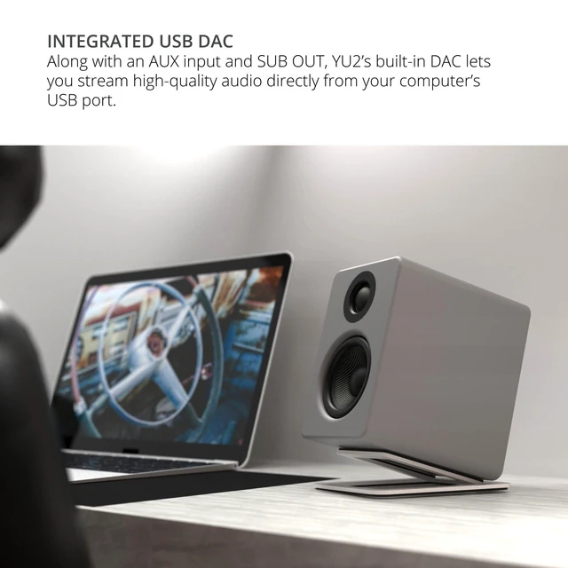 Alt view image 4 of 5 - Kanto YU2MG PC Gaming Desktop Speakers ^^ 3" Composite Drivers ^^ 3/4" Silk Dome Tweeter ^^ Class D Amplifier ^^ 100 Watts ^^ Built-in USB DAC ^^ Subwoofer Output ^^ Pair ^^ Matte Grey