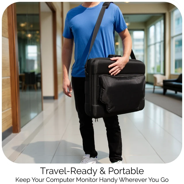 Alt view image 5 of 5 - CASEMATIX Protective Carrying Case Compatible with LG StanbyME 2 27-Inch Portable Touchscreen Monitor - Travel Case with Strap and Padded Foam, Shockproof Monitor Storage Bag, Does Not Fit Stand