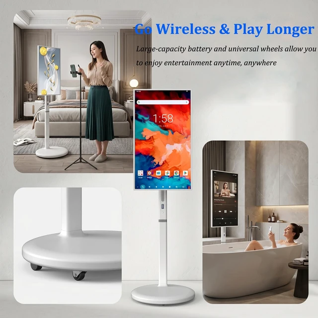 Alt view image 5 of 5 - SynPotok 27" Smart Portable TV, FHD Android 13 OS Rotatable Touch Screen
