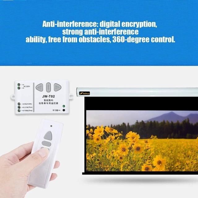 Alt view image 2 of 5 - Projector Screen Projection Screen Up Down Reversing Controller with Remote Control(433Mhz)