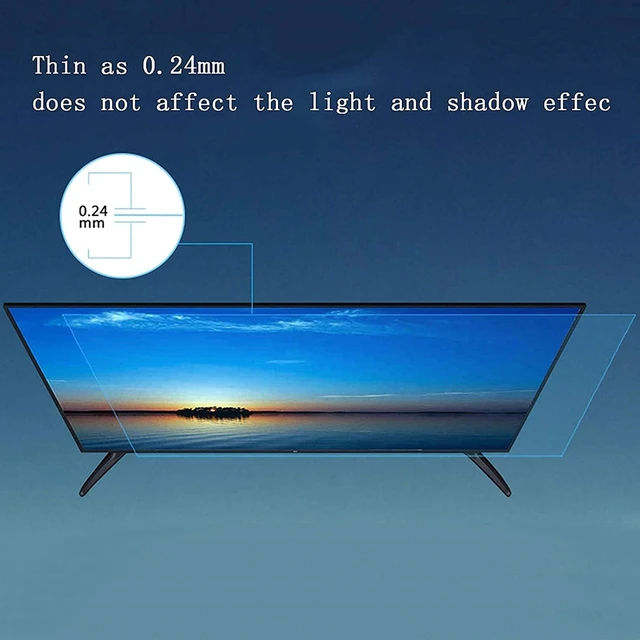 Alt view image 3 of 5 - JQZWXX Anti-Glare TV Protector for 50-75Inch TV Screen Protector, Reduces Reflections TV Glare Stopper Blue Light Filtering and Bubble-Free Application,55in1221x689mm