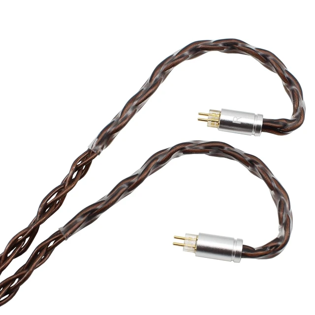 Alt view image 3 of 5 - Youkamoo 0.78mm 2 Pin IEM Cable 3.5mm Silver Plated Copper Earphone Upgrade Cord Compatible with KZ BL03 TRN V90 V80 ZS10 AS10 ZST, Brown, 1.2m 4ft