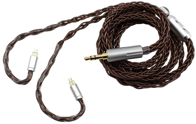 Main image of Youkamoo 0.78mm 2 Pin IEM Cable 3.5mm Silver Plated Copper Earphone Upgrade Cord Compatible with KZ BL03 TRN V90 V80 ZS10 AS10 ZST, Brown, 1.2m 4ft