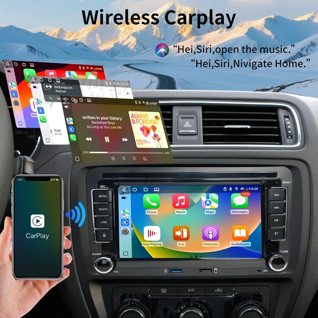 Alt view image 2 of 5 - 7-inch Volkswagen car Stereo, Supports Wireless CarPlay and Android Auto