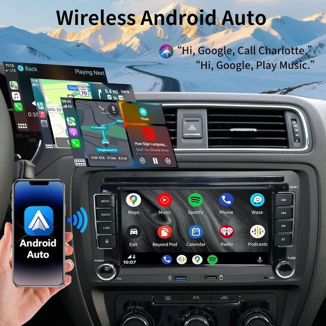 Alt view image 3 of 5 - 7-inch Volkswagen car Stereo, Supports Wireless CarPlay and Android Auto