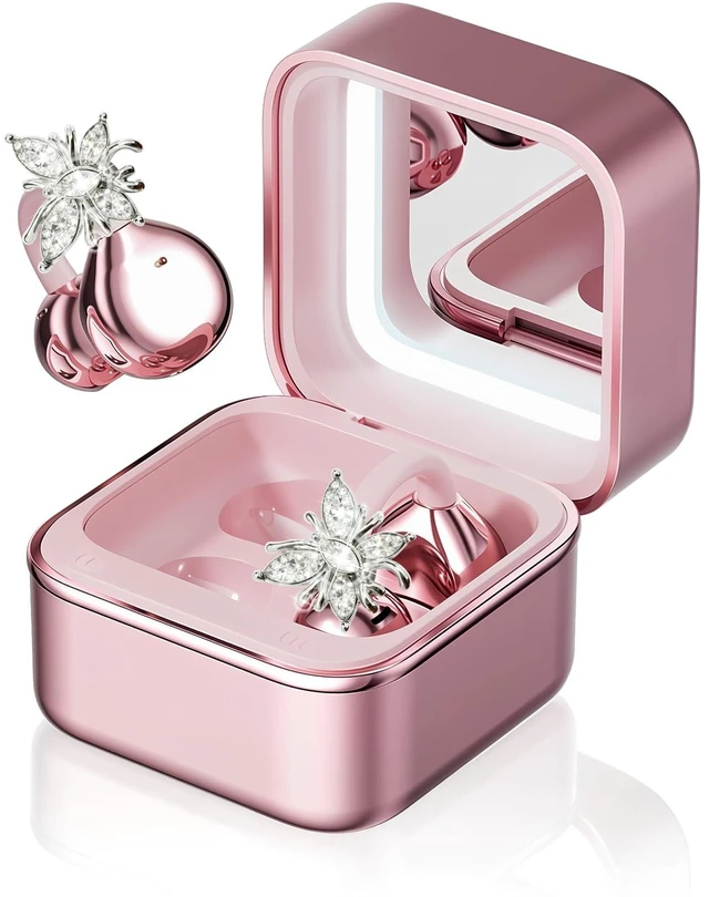 Main image of YUEHEMEI Clip on Open Ear Wireless Earbuds with Butterfly Earrings