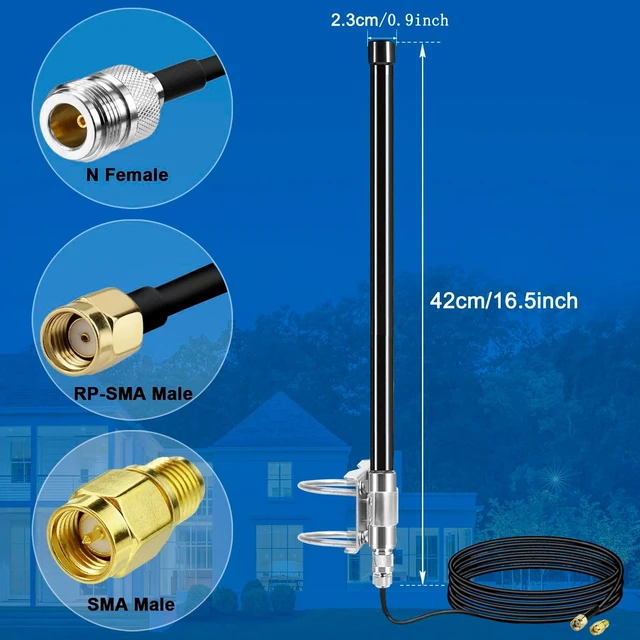 Alt view image 2 of 5 - 10dBi Outdoor 4G LTE Long Range Cellular Trail Camera Antenna with 16.4ft Cable for Spypoint LM2 Flex Link Micro Link EVO Stealth Cam Tactacam Reveal X PRO Gen Series Muddy Reolink Trail Camera